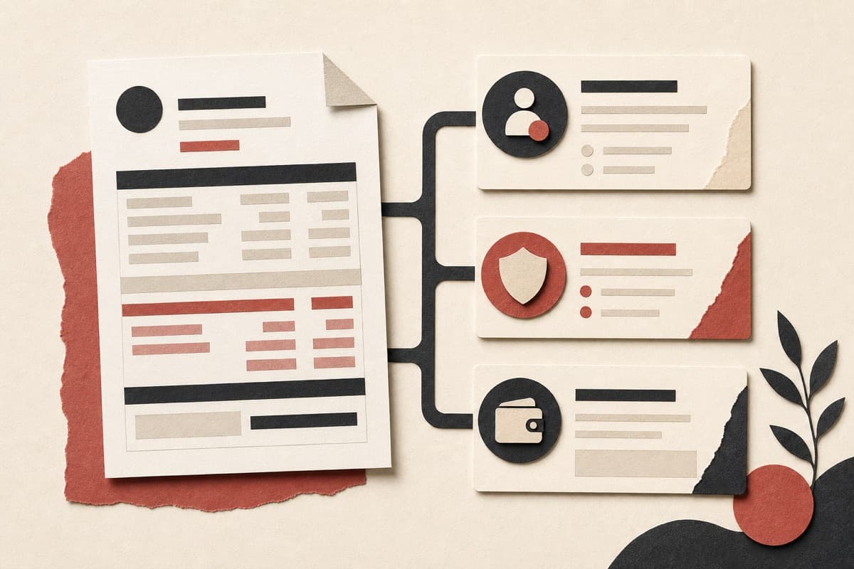 Paystub Analyzer abstract document review illustration.