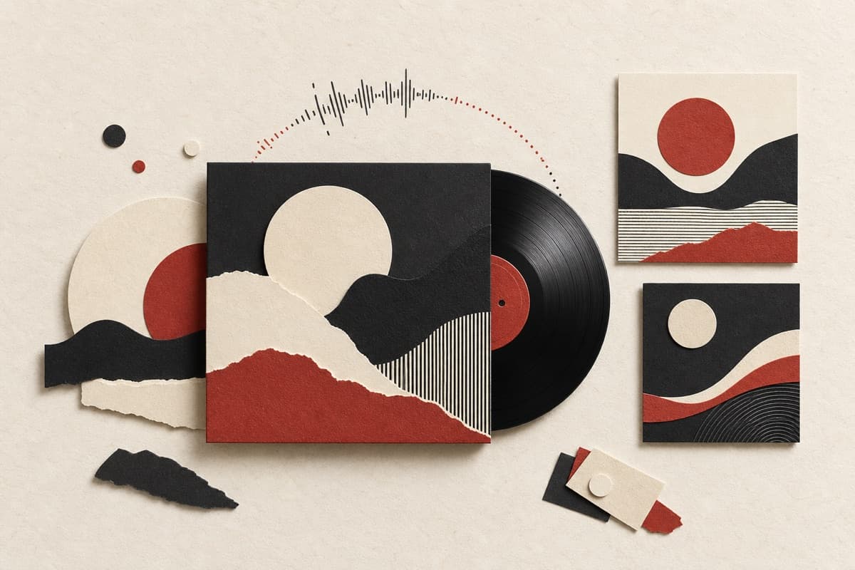 Album Cover Generator abstract image creation illustration.