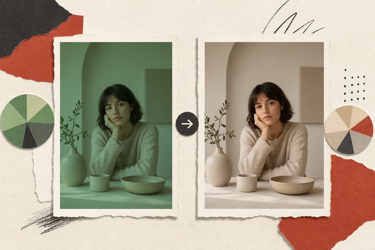 Image Color Correction abstract image editing illustration.