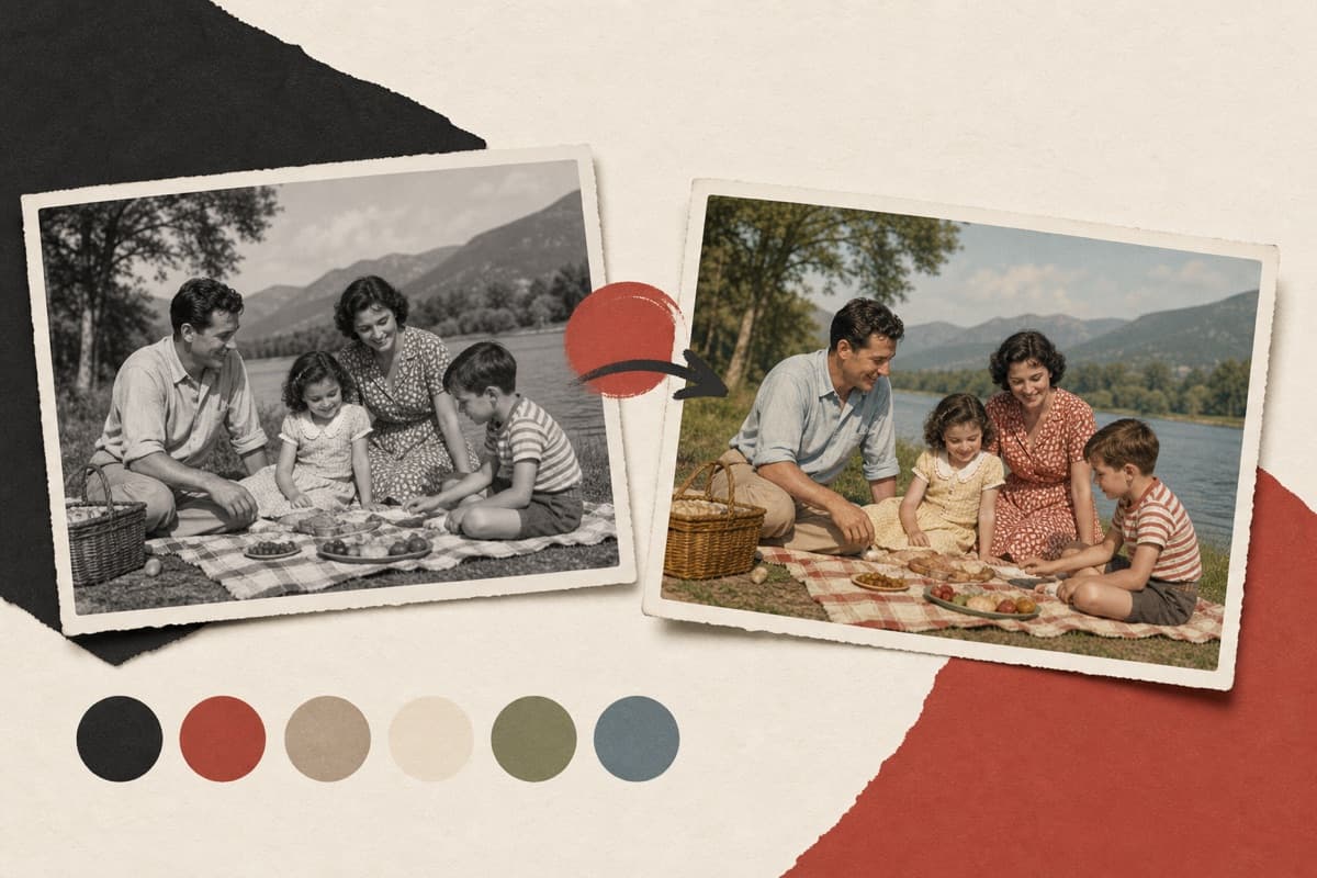 Photo Colorizer abstract image editing illustration.
