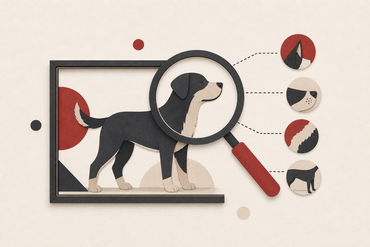 Dog Breed Identifier abstract visual analysis illustration.