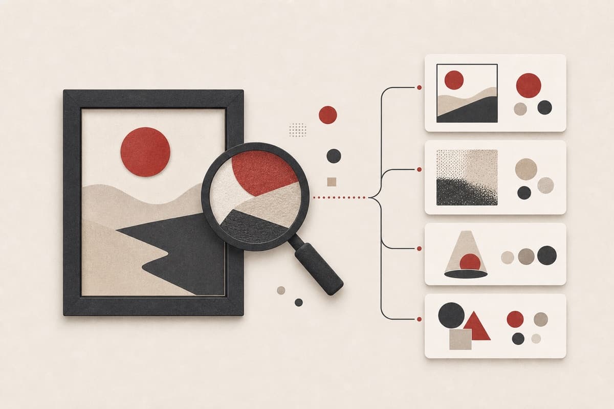 Image Style Analyzer abstract visual analysis illustration.