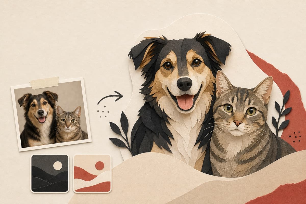 Pet Portrait Generator abstract image creation illustration.