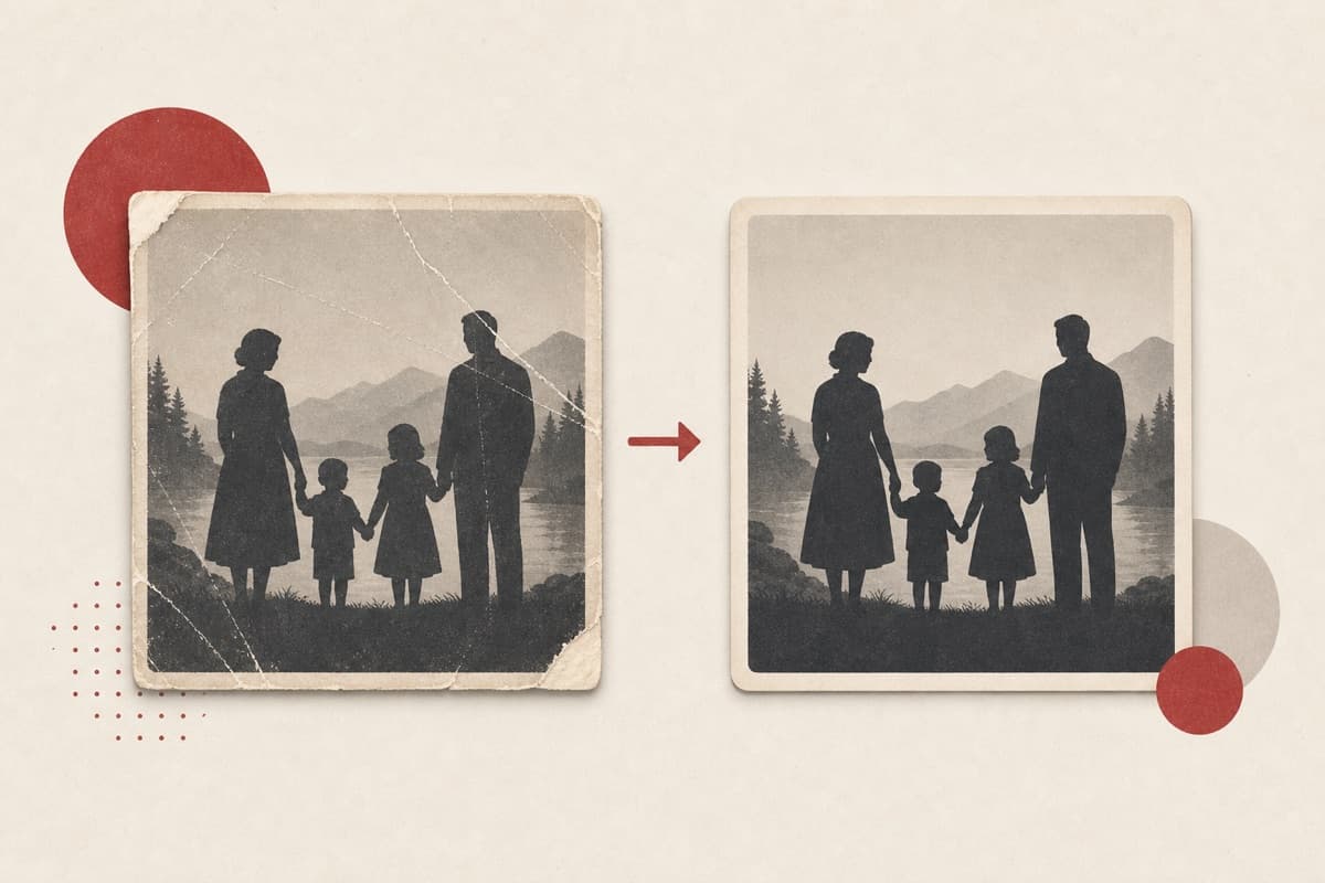 Photo Restoration abstract image editing illustration.