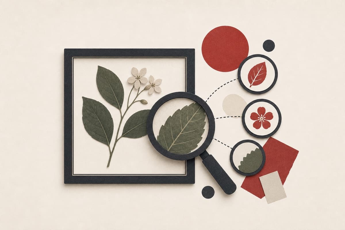Plant Identifier abstract visual analysis illustration.