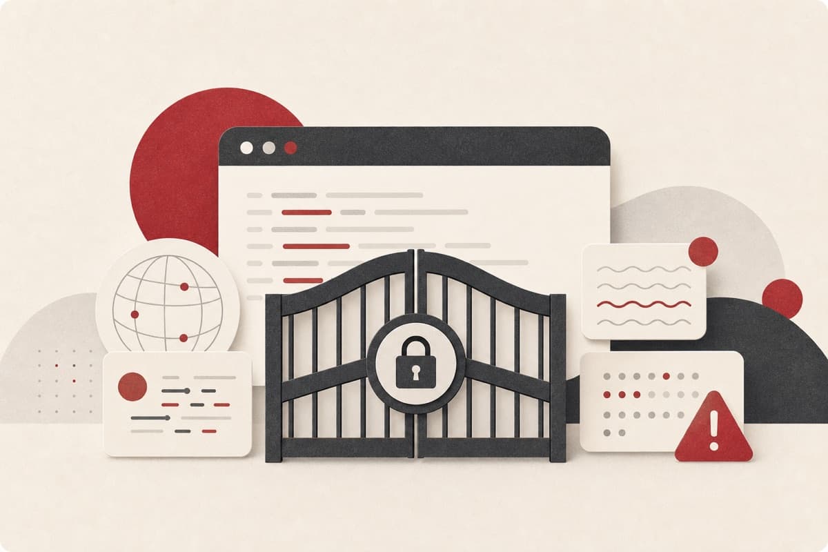 Abstract code classification gate with a closed indicator.