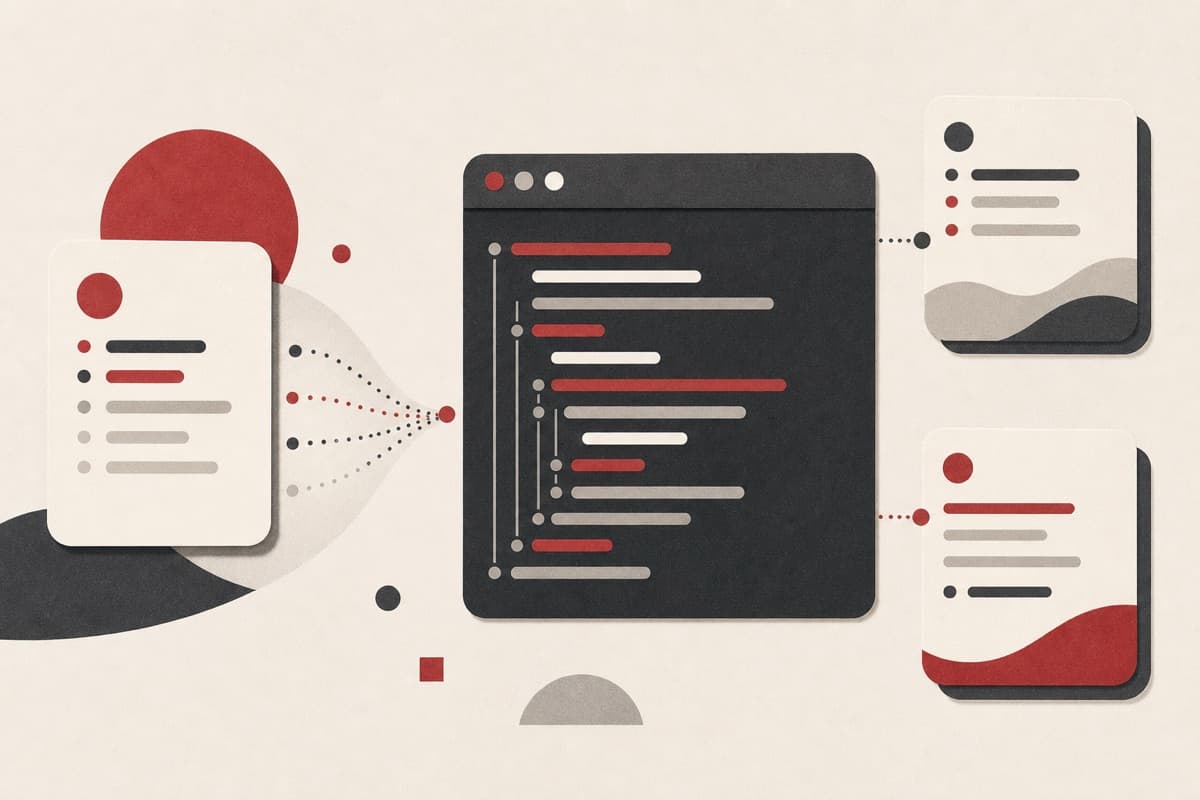 AI Code Generator abstract writing illustration.