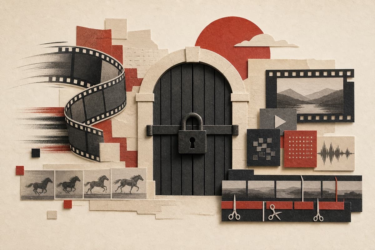Abstract video classification gate with a closed indicator.